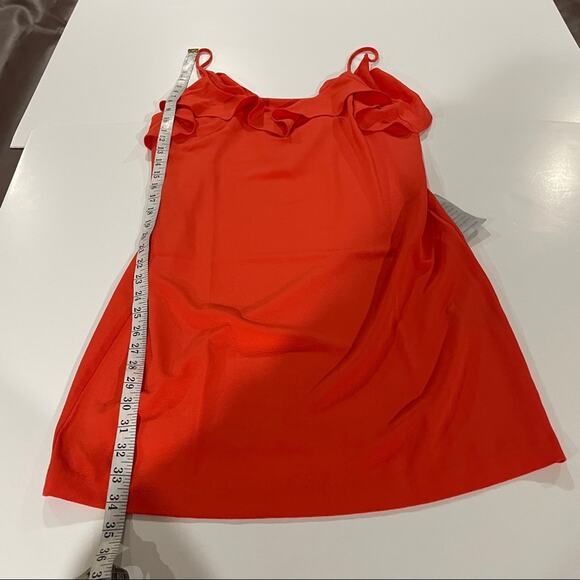 Felicity & Coco Isabella Sleeveless Ruffle V Neck Dress in Fire Coral Size M‎ - Picture 10 of 10